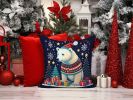 Polar Bear Christmas Throw Pillow Machine Washable, Indoor Outdoor Decorative Pillow for Couch, Bed or Patio, 14Hx14W