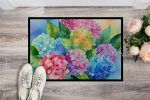 Hydrangeas in Watercolor Doormat Front Door Mat Indoor Outdoor Rugs for Entryway, Non Slip Washable Low Pile, 24H X 36W