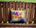 Orchids in Watercolor Throw Pillow Machine Washable, Indoor Outdoor Decorative Pillow for Couch, Bed or Patio, 14Hx14W