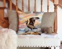 Pelican Throw Pillow Machine Washable, Indoor Outdoor Decorative Pillow for Couch, Bed or Patio, 14Hx14W